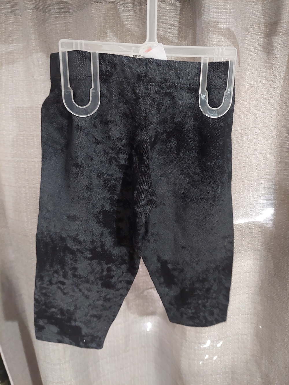 Kids Black Velvet-Effect Leggings